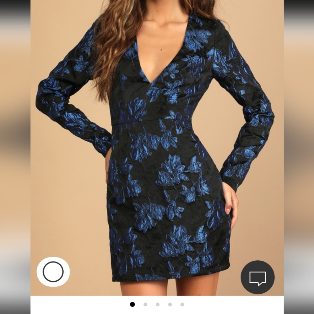 Large LuLus floral jacquard dress